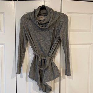 Bershka casual wrap coat with funnel neck